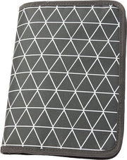 Luiertas per viaggio (colore e disegno a scelta), borsa pratica con tasche per pannolino, asciugamani umidi e simili, Grigio scuro/Triangolo