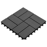 Piastrella per Decking 11 pcs Grigio 30 x 30 cm WPC