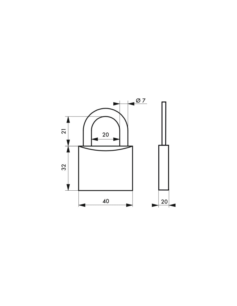 Lucchetto bombato in alluminio 40 mm, arco in acciaio cementato, 3 chiavi, colori assortiti – Serrurerie de Picardie