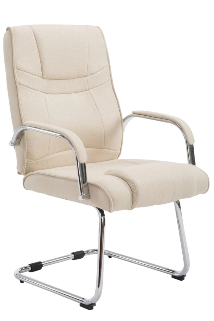 Sedia visitatore Attila in tessuto crema