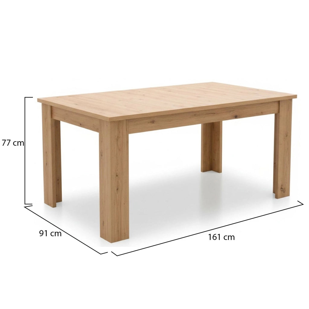 Lanusei, Tavolo Allungabile 8 Posti, 160.5x90.5x76.5h cm Marrone Rovere Nodi