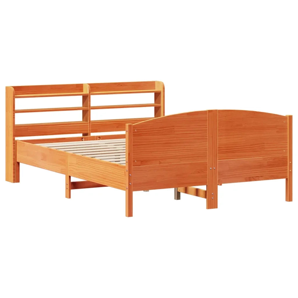 Letto matrimoniale | Letto per adulti | Letto senza Materasso Marrone Cera 150x200 cm in Legno di Pino