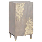 Credenza-Buffet-Armadio da cucina Grigio e Oro 40 x 33 x 75 cm Legno di mango massello 962482