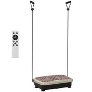 Piattaforma vibrante fitness con 99 livelli, display LED, USB e bande elastiche, beige