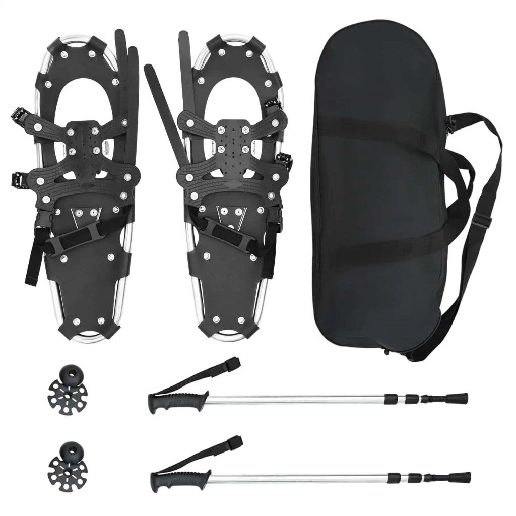 Racchette da neve 3 in 1 con bastoni da trekking Argento e Nero CFW6229025