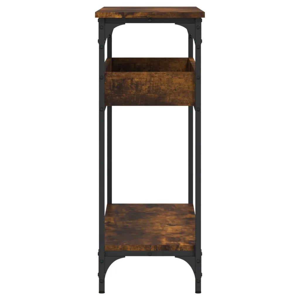 Tavolo Consolle | Tavolo d'Ingresso Ripiano Rovere Fumo 100x29x75 Legno Multistrato