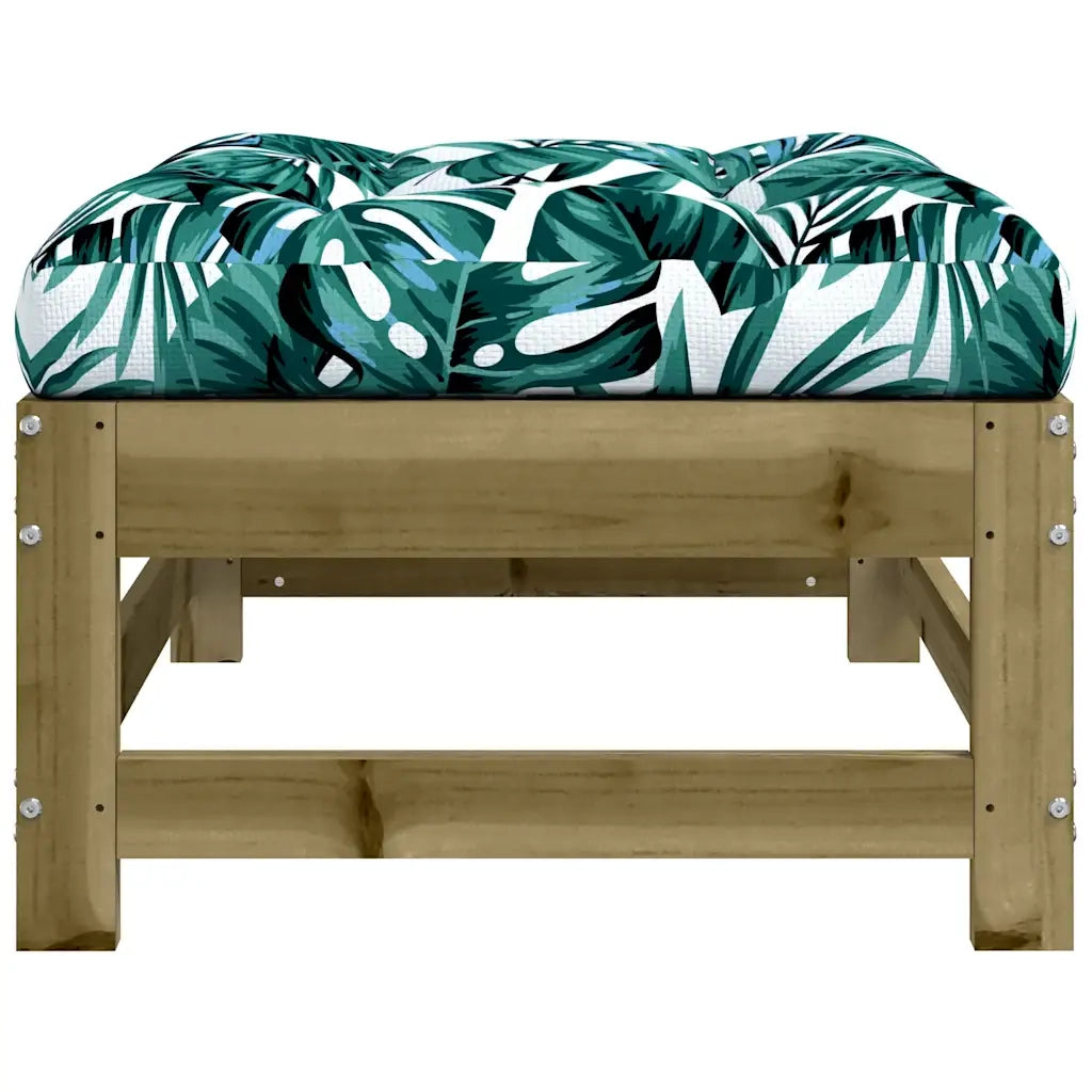 Sedia da giardino-Poggiapiedi Giardino con Cuscini 2pz Legno Impregnato di Pino 458539