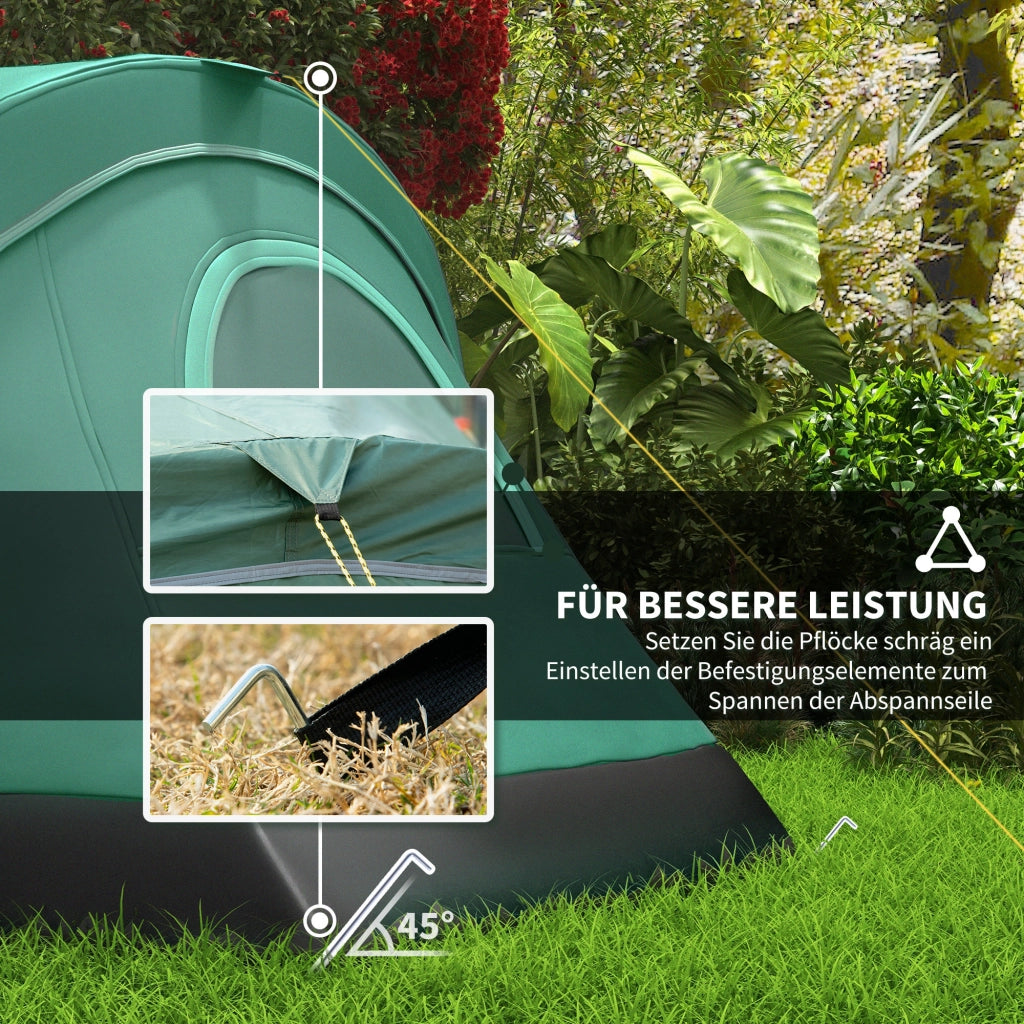 Tenda da campeggio per 5-6 persone ¨C Zephmum ¨C Verde/Nero 455x220x180 cm