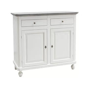 Madia credenza shabby chic bianco/grigio in legno 2 porte 104x43x98 - Mobili 2G