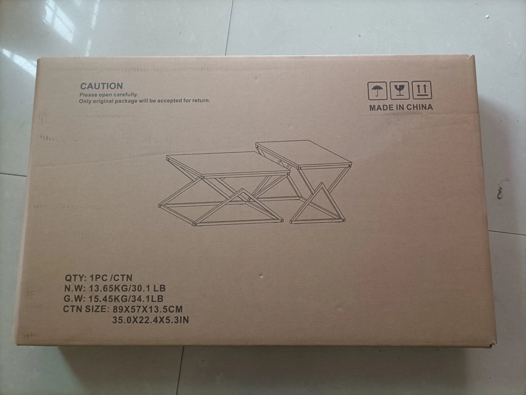 TAVOLO DA CAFFÈ Geometrico 80x50x40 cm Nero in metallo e pannello di legno