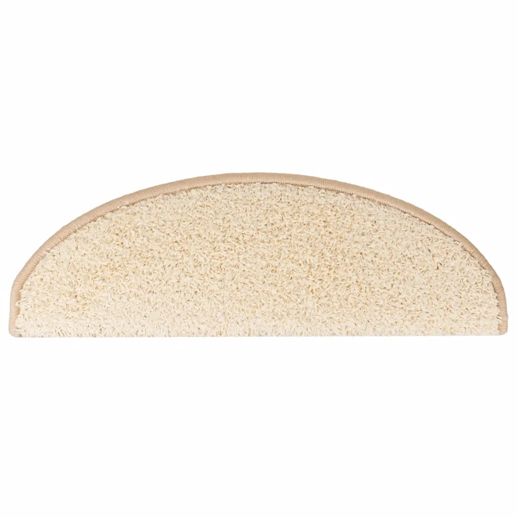 Tappetini per scale 15 pz 65x21x4 cm Crema Semicircolari Grandi 133904