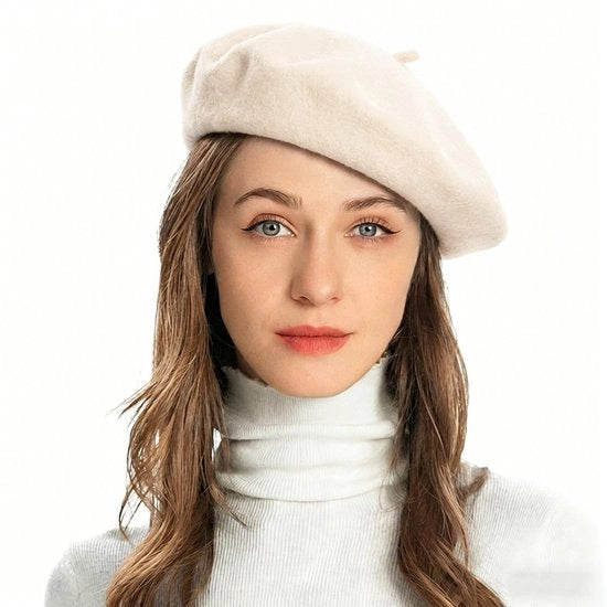 Cappello di lana 90% - Colore uniforme - Stile classico - Misura unica - Respirante - Comodo e caldo - Baskenmuts