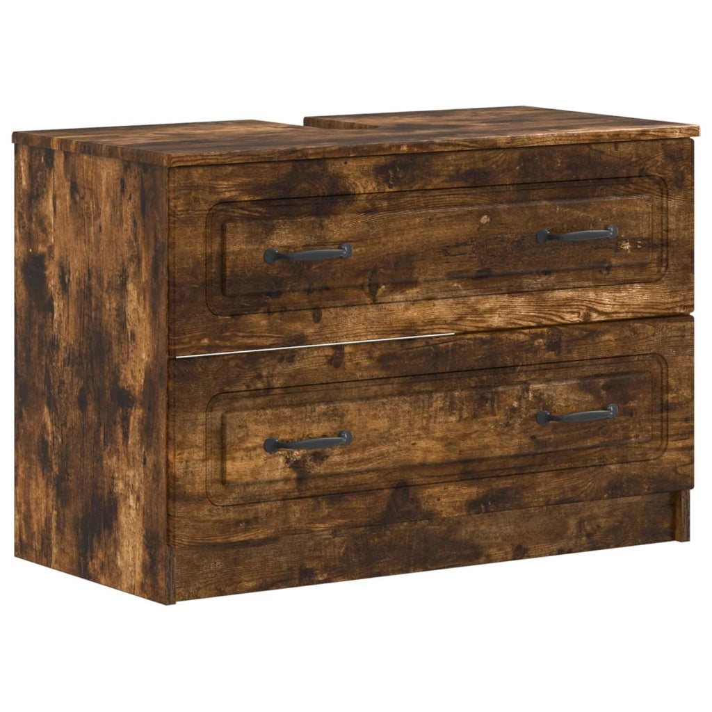 Armadio per Lavabo da Bagno UTRECHT Rovere Fumo 82 x 41 x 56 cm 897680