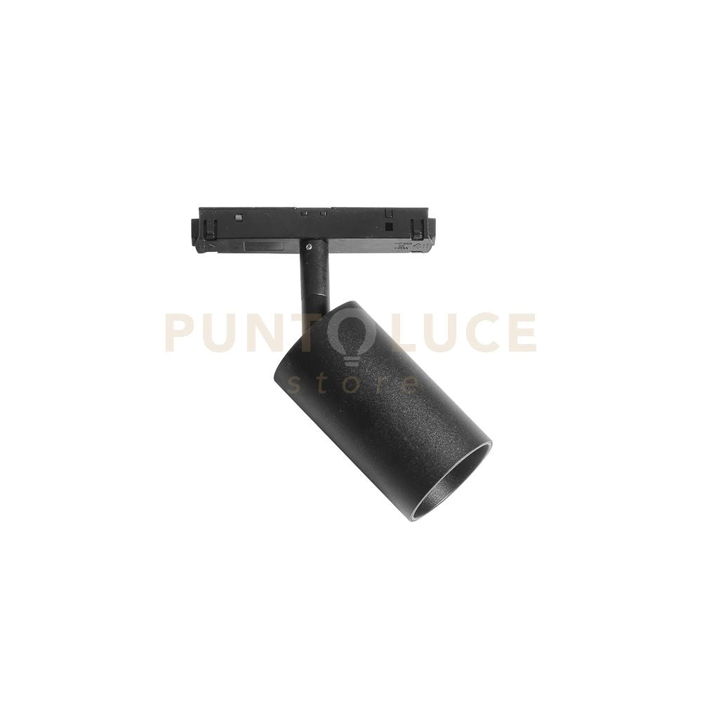 MODENA SP/G - FARETTO PROIETTORE REGOLABILE NERO PER BINARI 48V INCASTRO MAGNETICO LED 3000K 970LM 15W