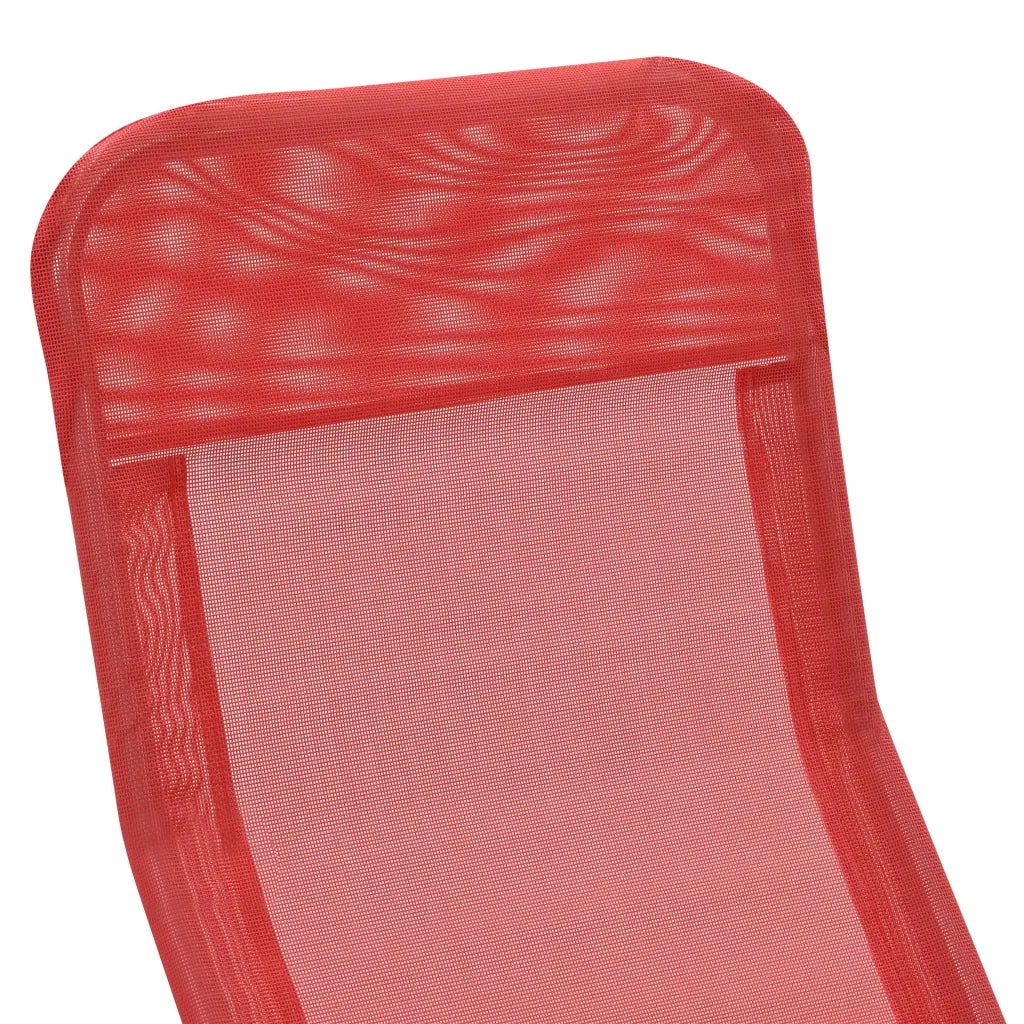 Lettini Prendisole Pieghevoli 2 pz in Textilene Rosso 44339