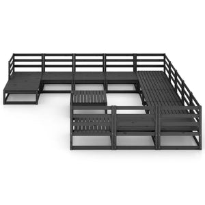 Set Divani da Giardino 13 pz in Legno Massello di Pino cod mxl 37207