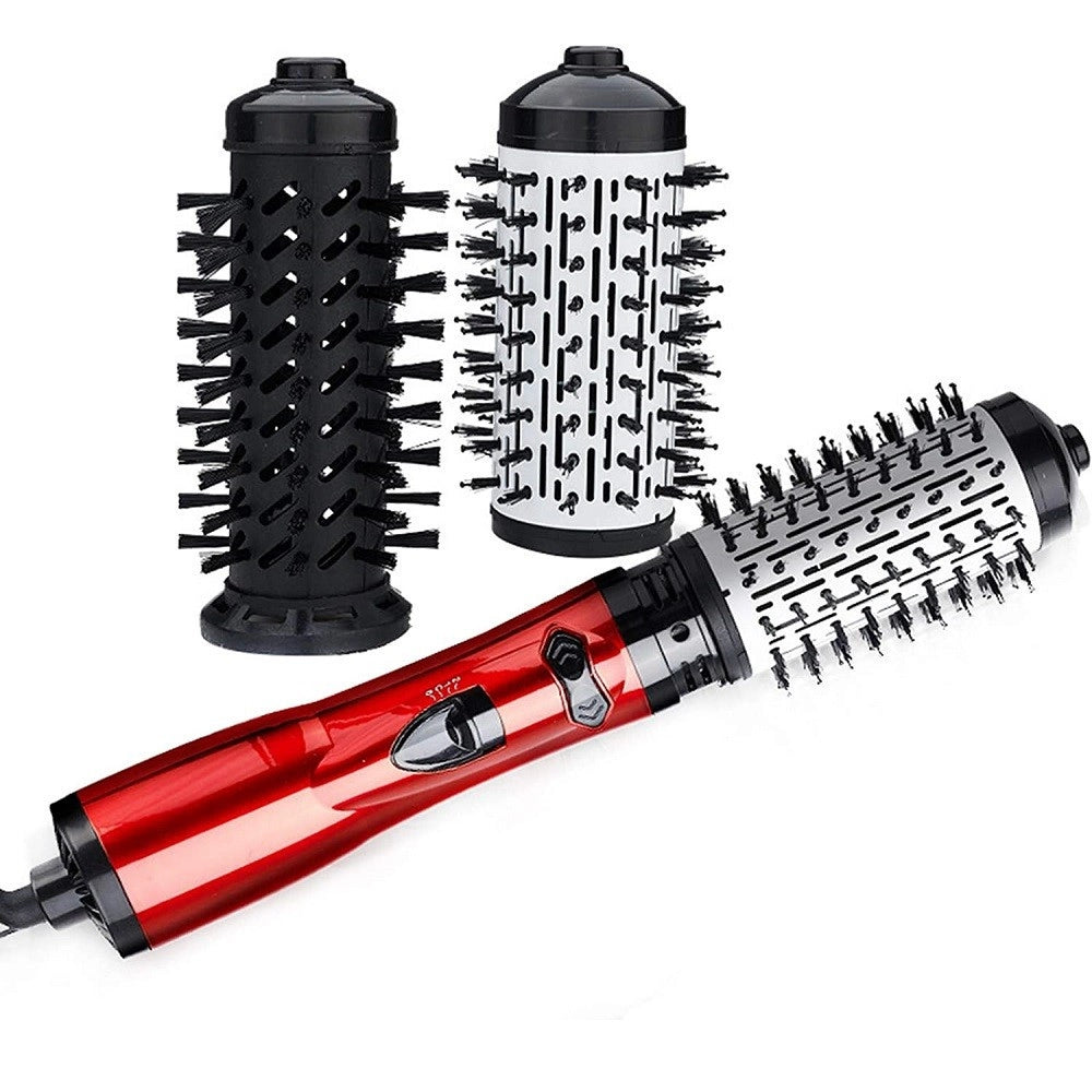 Trade Shop - Pettine Arricciacapelli Elettrico Rotante 2in1 Asciugacapelli Spazzola 3 Livelli -