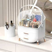ZMH Porta trucchi da scrivania con più cassetti contenitore per cosmetici bianco 25 x 18,5 x 37 cm