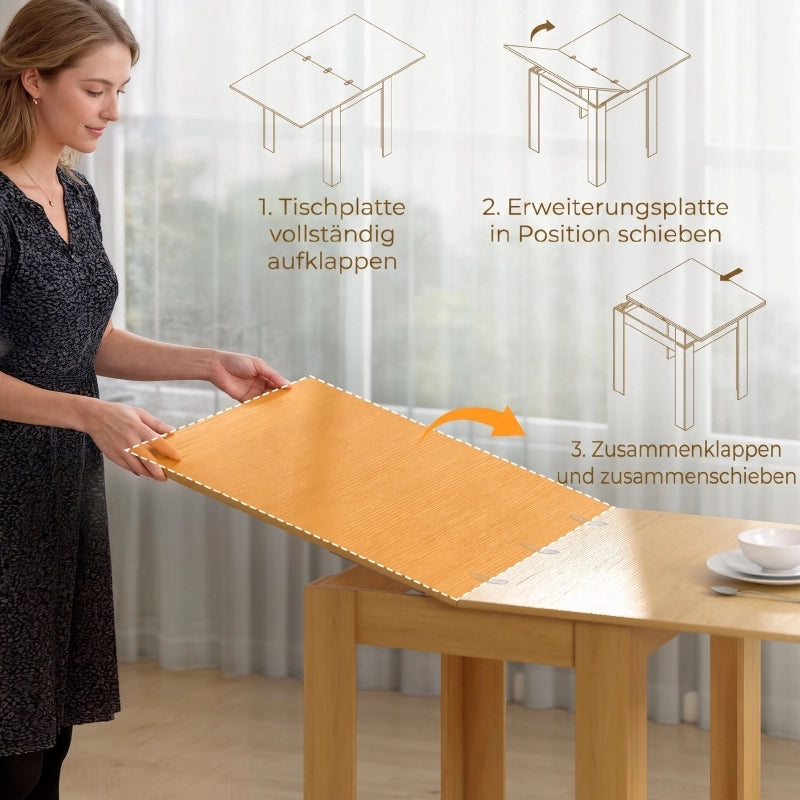 Tavolo da pranzo - estraibile 70/140x80 cm - per 4-6 persone - salvaspazio - per cucina e sala