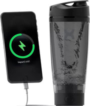 Bottiglia Shaker per Carichi Elettrici - Mixatore Vortice per Supplementi - Facile da Pulire - Tazza Tritan - 600 ml Nero