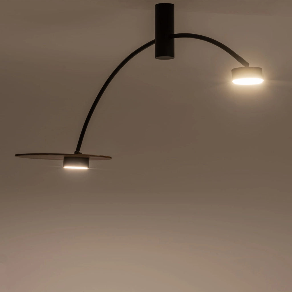 Plafoniera moderna HEFT 2xGX53 8W nero/legno metallo Nowodvorski