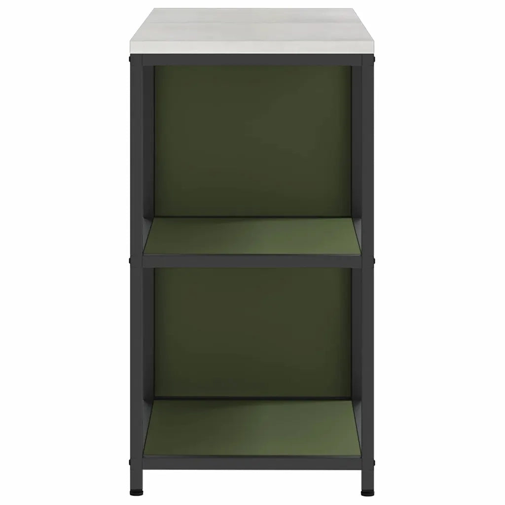 vidaXL Set di Stoccaggio per Cucina 2 pcs Verde oliva 120 x 50 x 92 cm