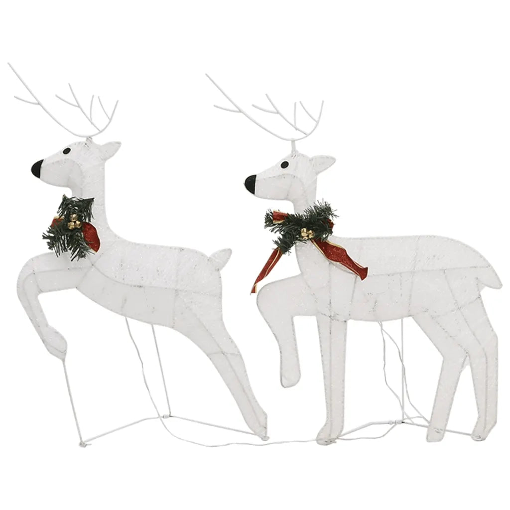 Renne e Slitta di Natale Decorazione Esterni 100 LED Bianco CFW5977603