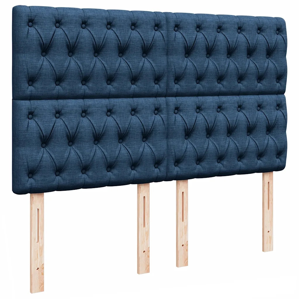 Struttura Letto Pouf con Materasso Blu 140x200cm in Tessuto 3313250
