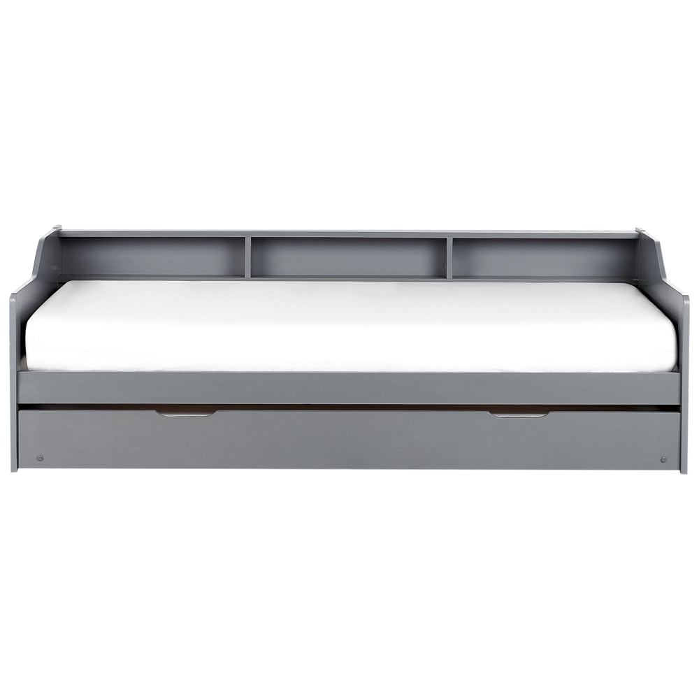 Letto a scomparsa in pino grigio con struttura in velluto UE misura singola 90 x 200 cm Telaio a doghe Extra Telaio a scomparsa