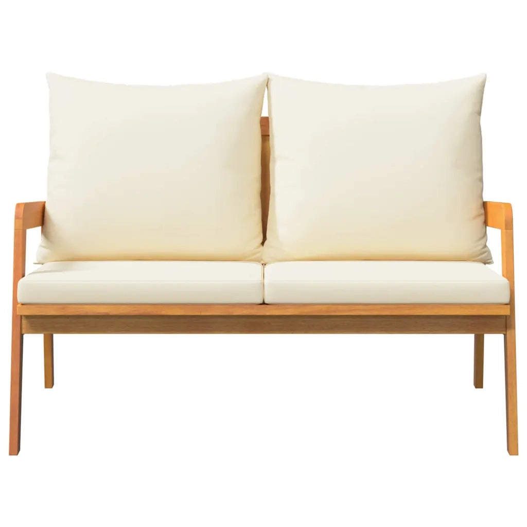 Sedia da giardino-Panchina da giardino con cuscino Olio Naturale 115 x 65 x 71 cm 227561