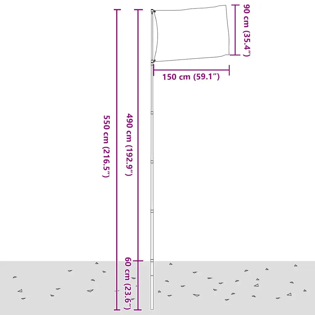 Asta e Bandiera Svezia 5,5 m Alluminio CFW1750946
