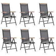 Sedie da Giardino Pieghevoli 6 pz in Textilene Nere cod mxl 5748