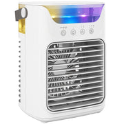 Ventilatore da Tavolo con 3 Velocit¨¤, Luce RGB e Testa Regolabile, Bianco