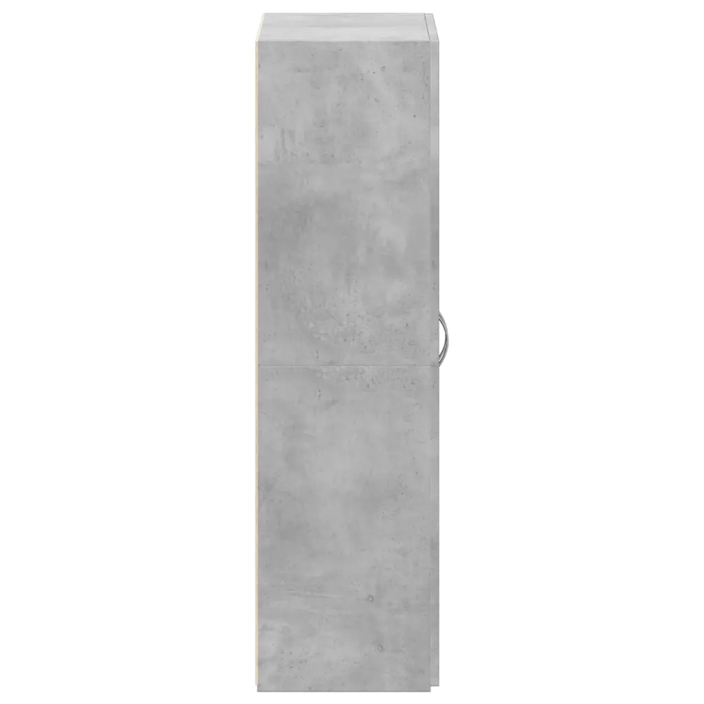 Schedario Grigio Cemento 60x32x115 cm in Legno Multistrato
