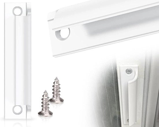 Maniglia di apertura per porte balconate in lega di alluminio - Maniglia per mobili e cassetti - Per finestre, porte di vetro e cassetti - Porta esterna - Bianco - 76 caratteri