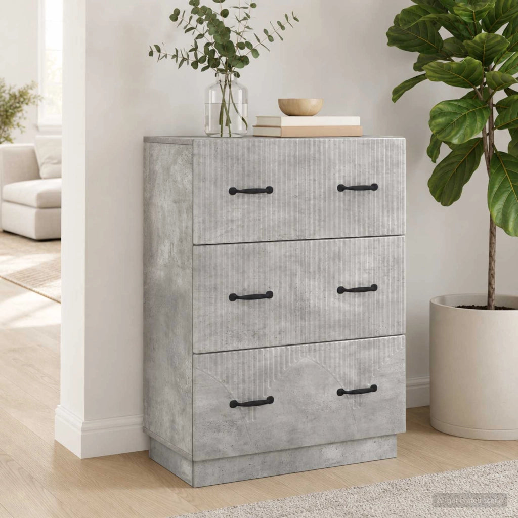 Mobile con Cassetti Grigio Cemento 66 x 34,5 x 87 cm 895298