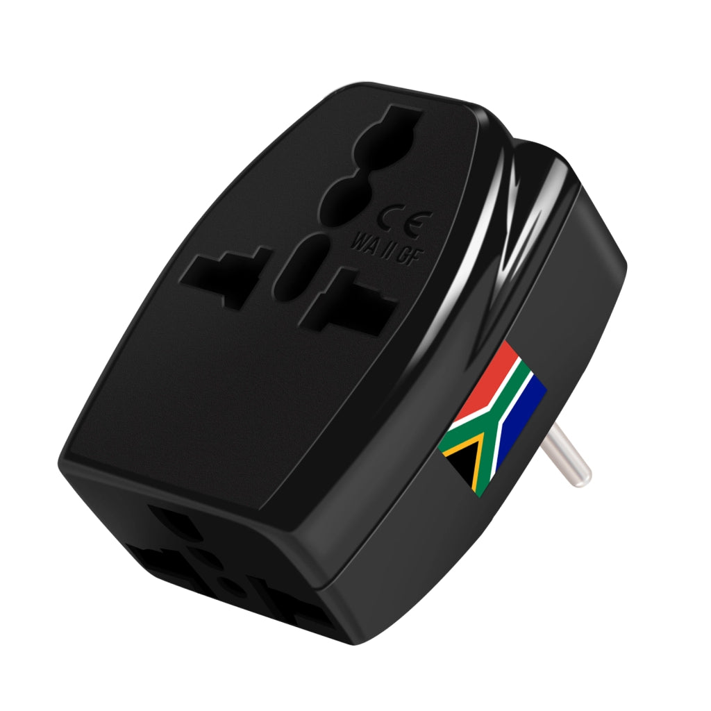 Adattatore Viaggio Tipo D Sudafrica 3 uscite Nero Akashi
