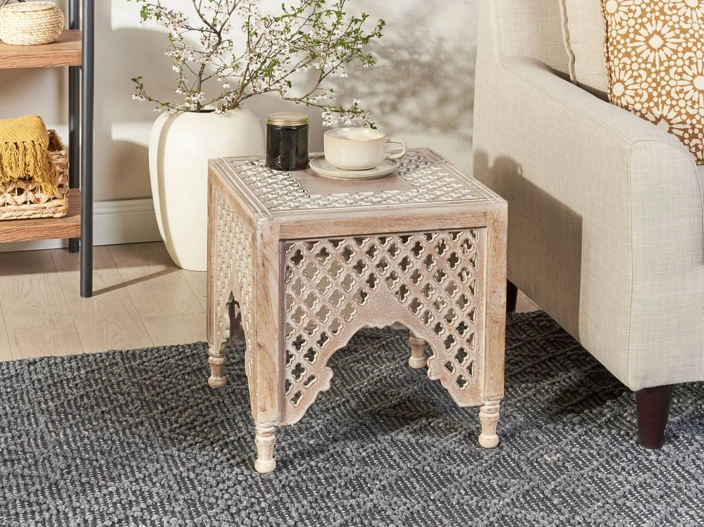 Tavolino in legno di mango decorativo Tavolino da caffè piccolo Mobili per il soggiorno Design orientale