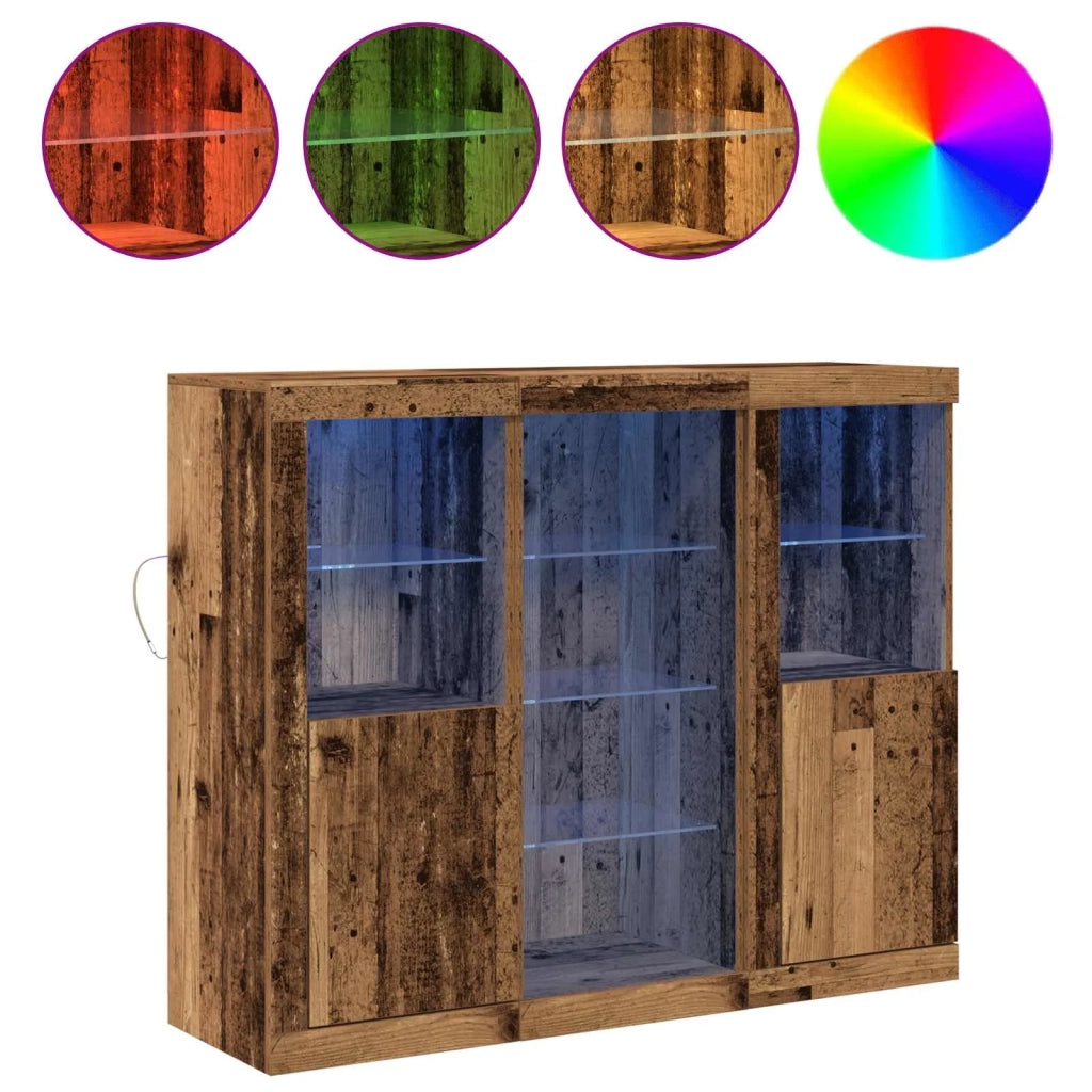 Credenza | Madia LED Legno vecchio 123 x 37 x 100 cm Legno multistrato