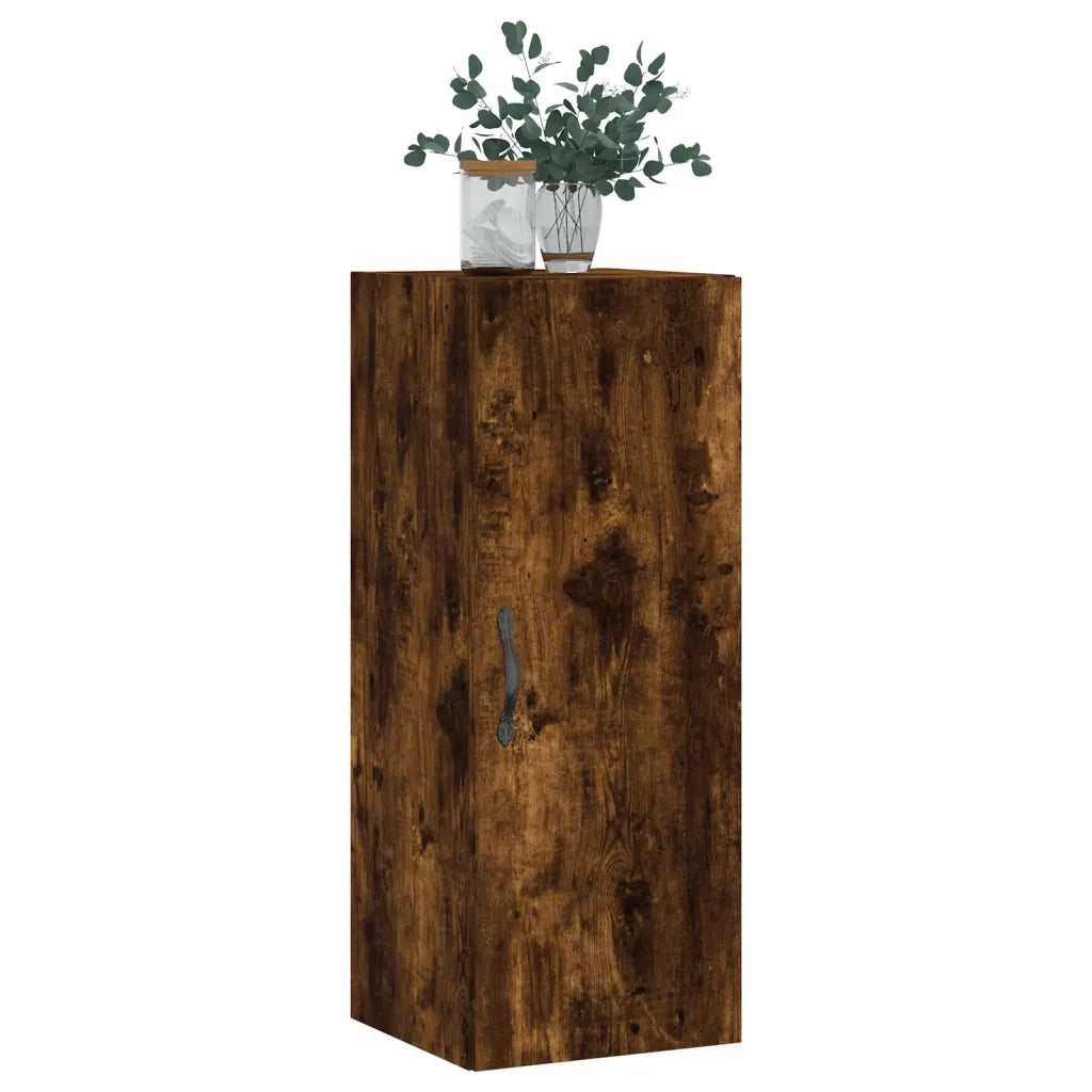 Armadietto a Muro | Mobile a Parete Rovere Fumo 34,5x34x90 cm in Legno Multistrato