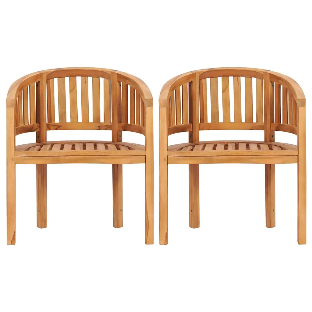 Sedie a Forma di Banana 2 pz in Legno Massello de Teak 48019