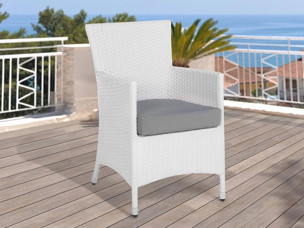 Set di 8 copricuscini per sedili in tessuto grigio per sedie da giardino 47 x 47 x 10 cm