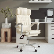Poltrona da Ufficio Reclinabile Crema in Similpelle 349736