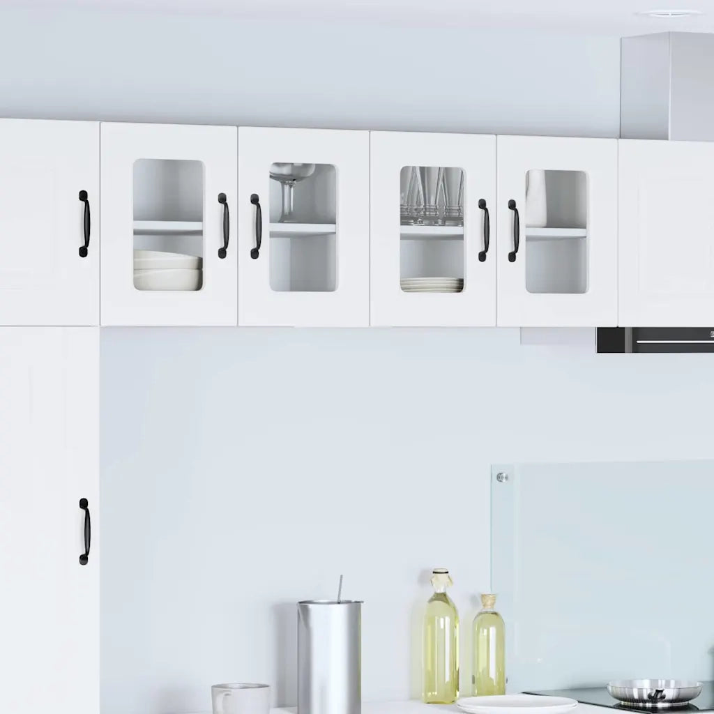 Mobile in vetro da parete PORTO 2 pcs Bianco 60 x 31 x 40 cm