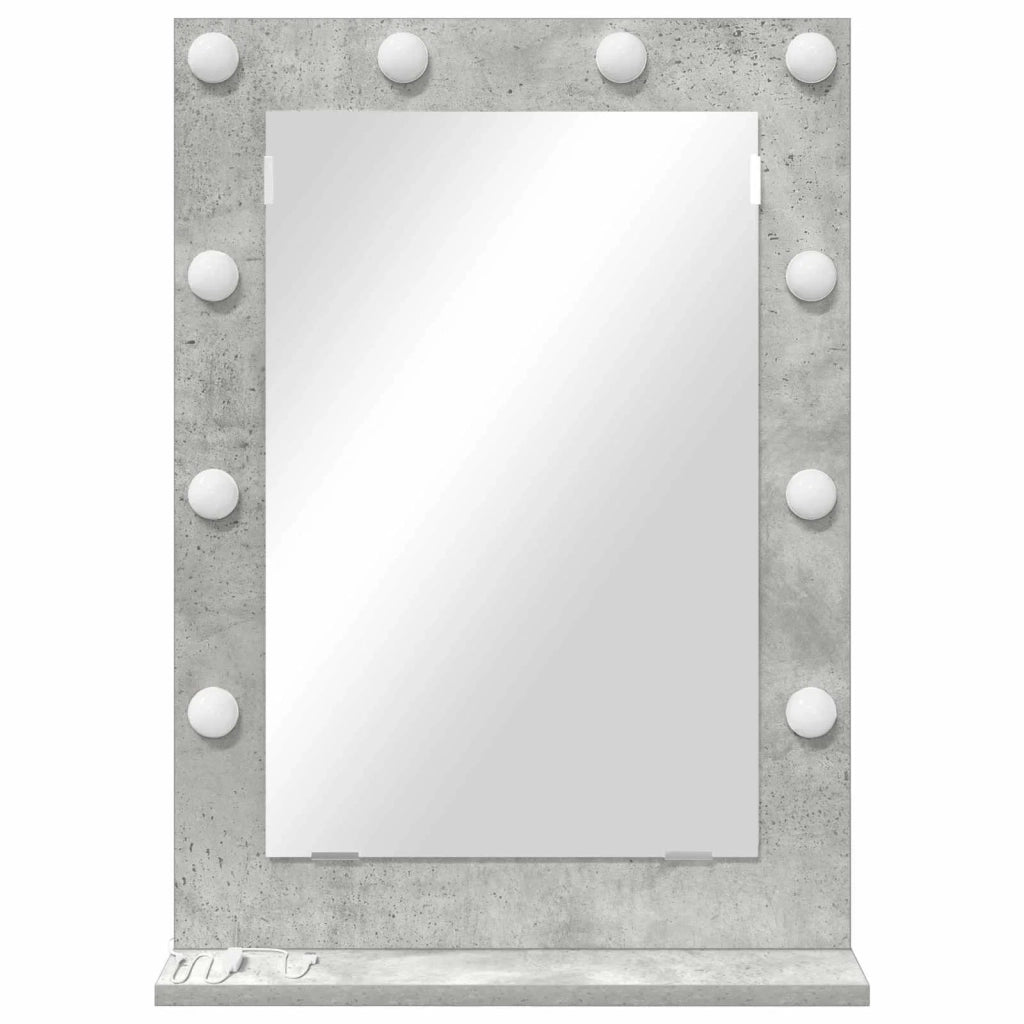 Specchio da Vanità Grigio cemento 70 x 50 x 18 cm Rettangolare 868336