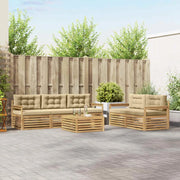 Set di divani da esterno 6 pz Bianco e Beige 3390033