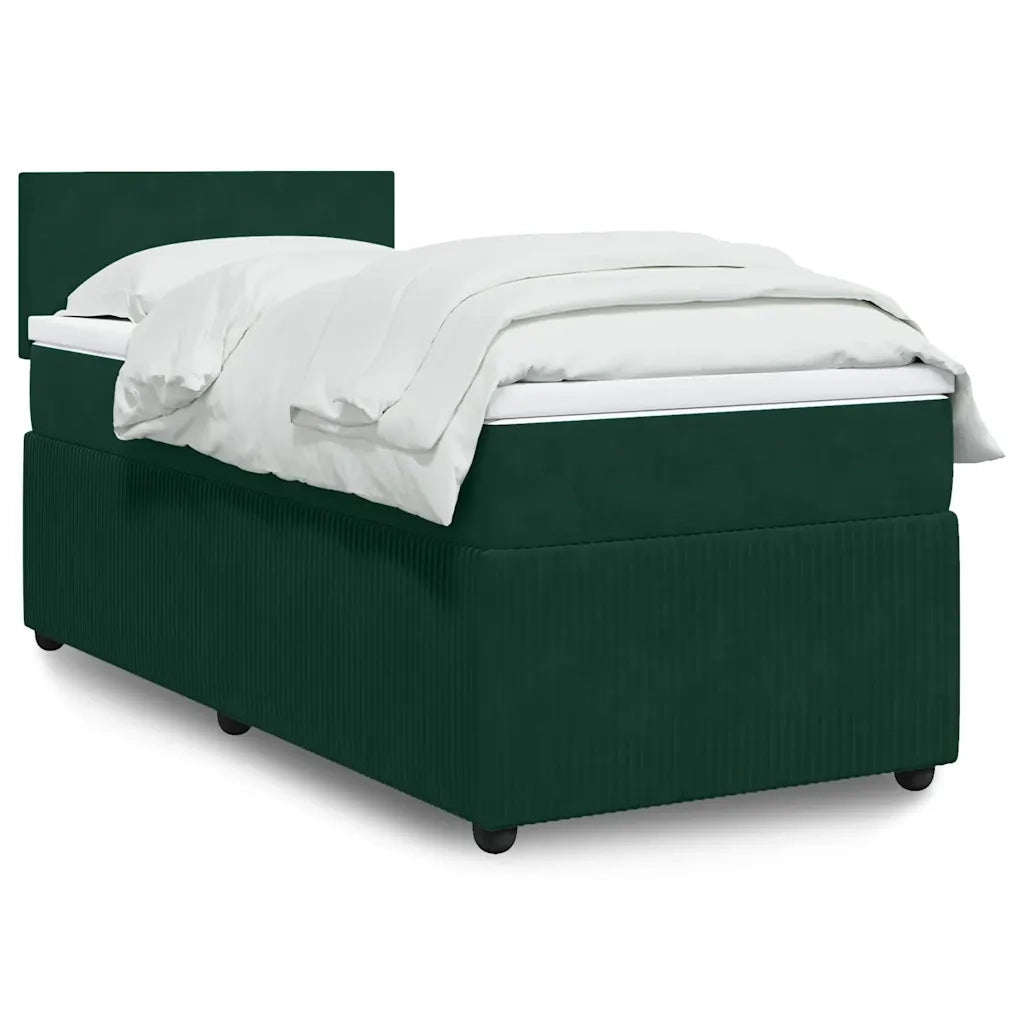 Giroletto a Molle con Materasso Verde Scuro 80x200 cm Velluto 3287587