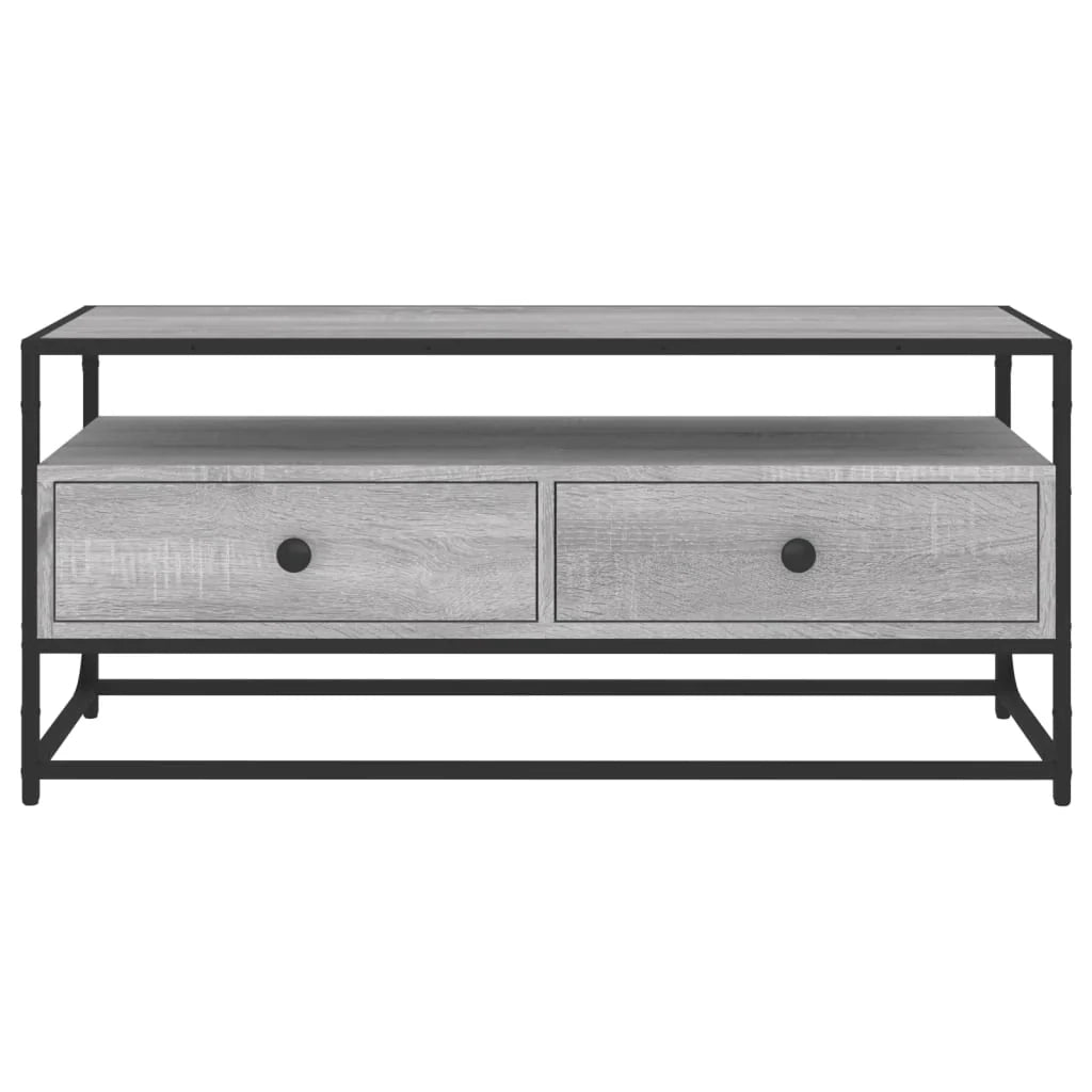 Mobile TV multimediale mensola TV credenza TV sala da pranzo soggiorno camera da letto Sonoma 100 x 35 x 45 cm legno ingegnerizzato grigio 02_0028334