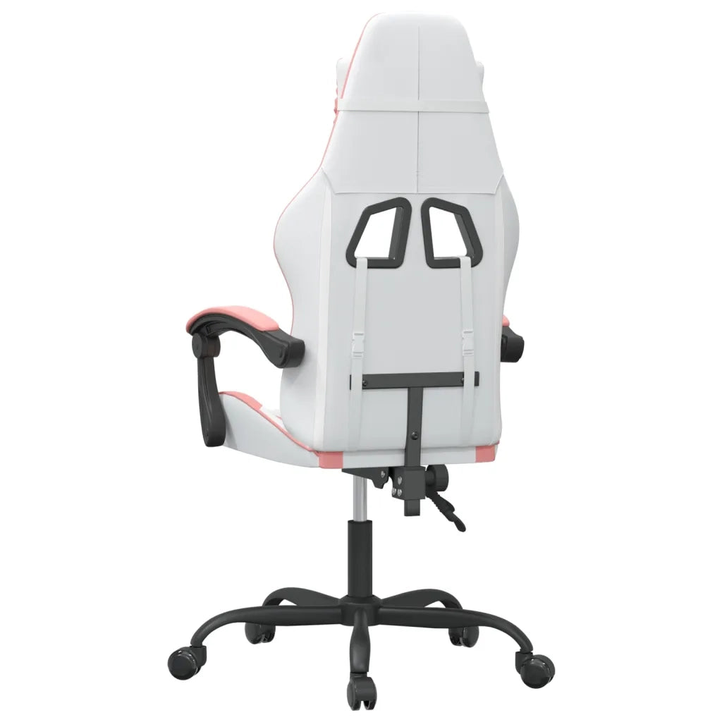 vidaXL Sedia da Gaming Bianco e Rosa in Similpelle