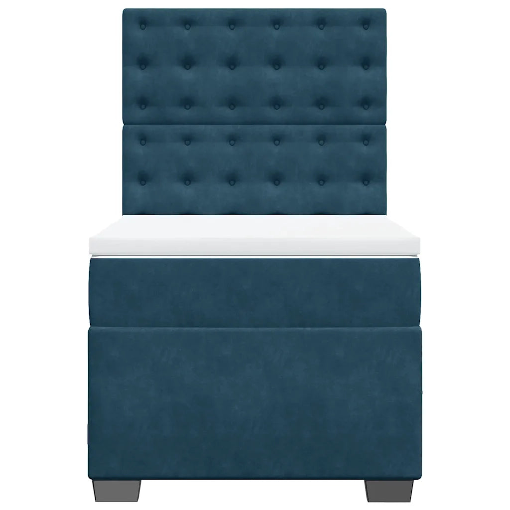 Giroletto a Molle con Materasso Blu 100x200 cm in Velluto 3293150